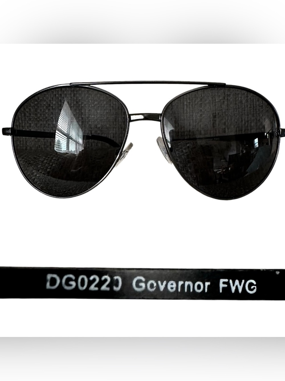 Governor FWG DG0220 Black Aviator Sunglasses – Metal Frame – Unisex